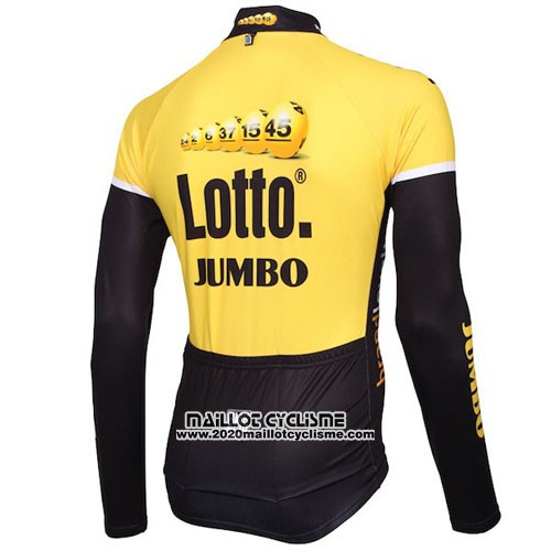 2015 Maillot Ciclismo Lotto NL Jumbo Jaune et Noir Manches Longues et Cuissard
